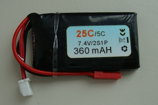 AH 360mAh-7.4v 25C/5C Mini Lipo Battery Pack