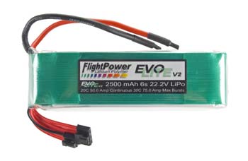 EVO Lite LiPo 22.2V-2500mAh Balance T-Rex 500