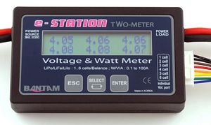 Bantam e-Station Two-Meter Cell Balancer, Watt-meter & Battery C