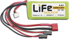 LiFe 6.6V 1100mAh 10C Rx Battery Pack