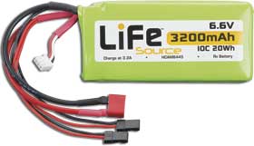 LiFe 6.6V 3200mAh 10C Rx Battery Pack