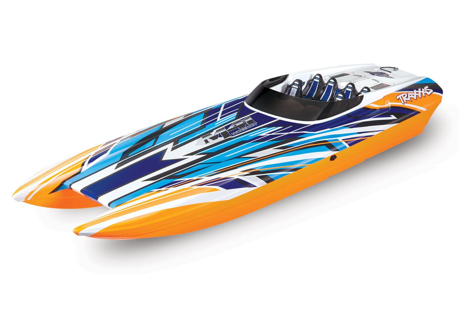 Traxxas DCB M41 40" RTR Catamaran - Orange/Blue - Click Image to Close