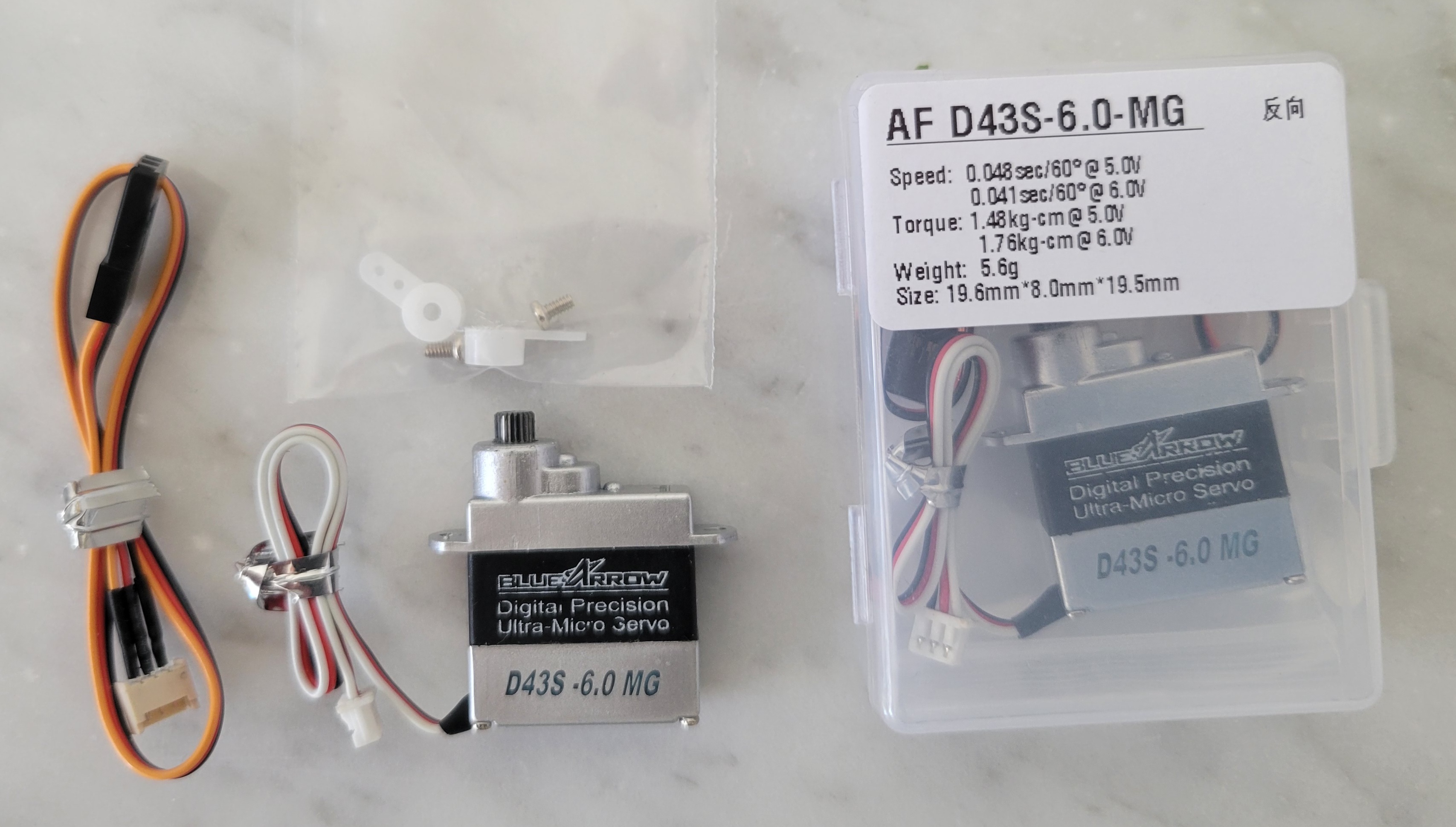 BA AF D43S-6.0 MG MICRO DIGITAL SERVO, 5.6g - Click Image to Close