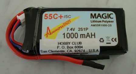 (image for) AH 1000mAh 2S 55C Lipo Battery