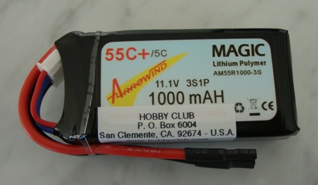 AH 1000mAh 3S 55C Lipo Battery - Click Image to Close