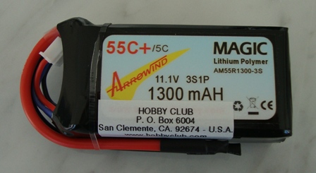 (image for) AH 1300mAh 3S 55C Lipo Battery