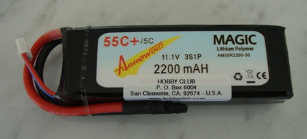 AH 2200mAh 3S 55C Lipo Battery