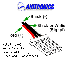 Airtronics Old Style male servo connector with wires - Click Image to Close