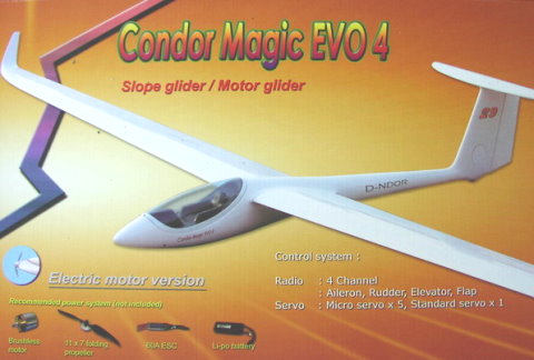 HC-FF Condor Magic EV4 ARF 3.0m Semi Scale Glider (image for) HC-FF Condor Magic EV4 ARF 3.0m Semi Scale Glider