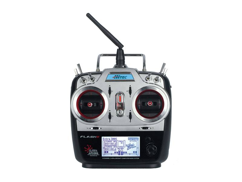 (image for) Hitec Flash 8, 8Ch, 2.4Ghz w/Optima 9Ch Rx, LiFe Batt.+Charger