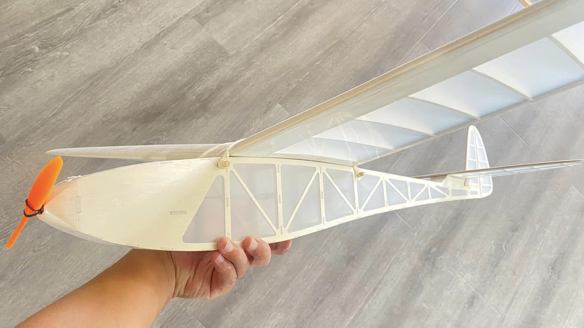 (image for) HC-VP MICRO LEPRECHAUN 47.2" BALSA WOOD KIT AS eGLIDER OR GLIDER