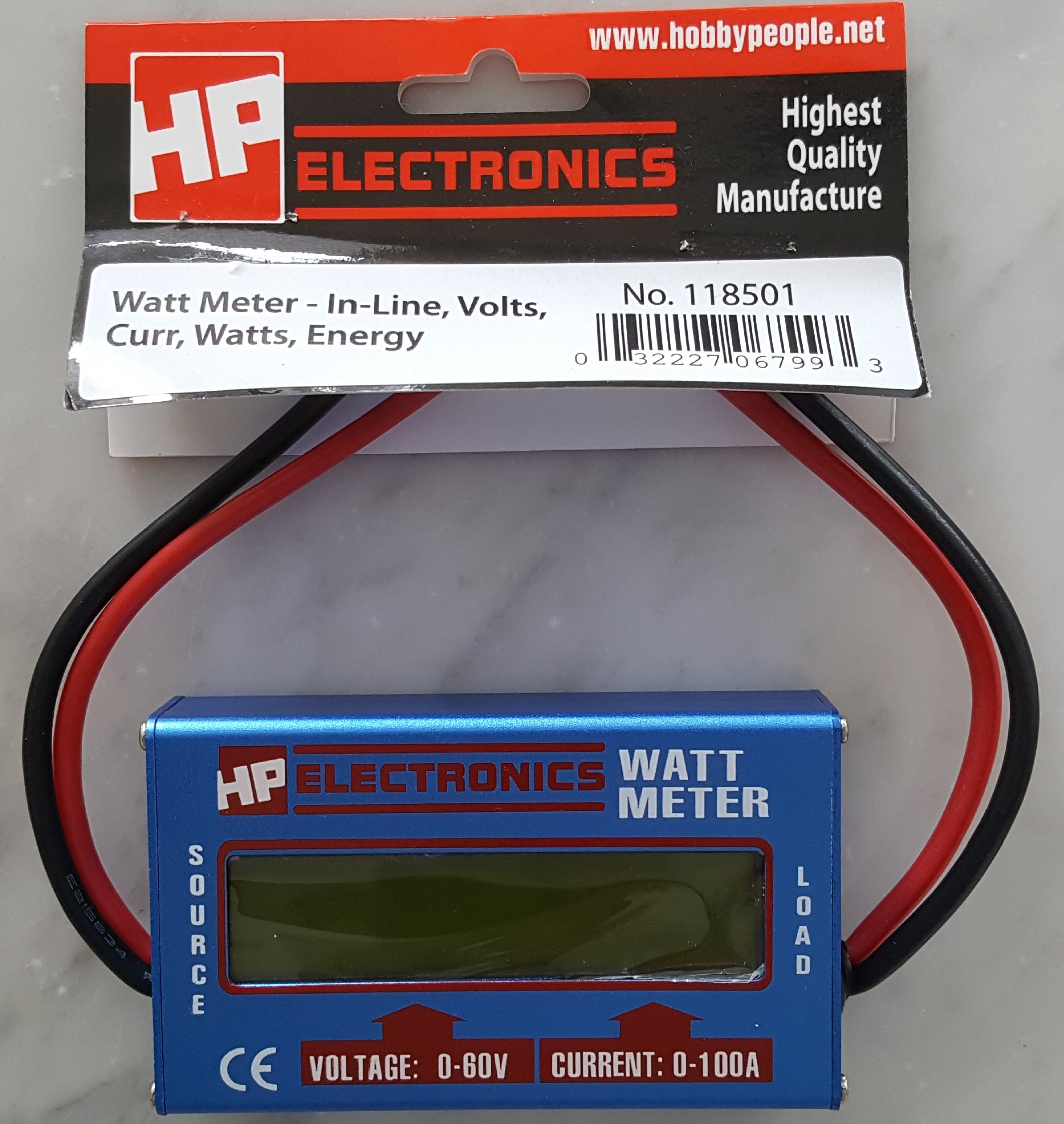 HP Electronics No.118501 WattMeter-In-Line - Click Image to Close