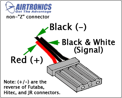 Airtronics 3-wire Old Style Connector Servo Lead