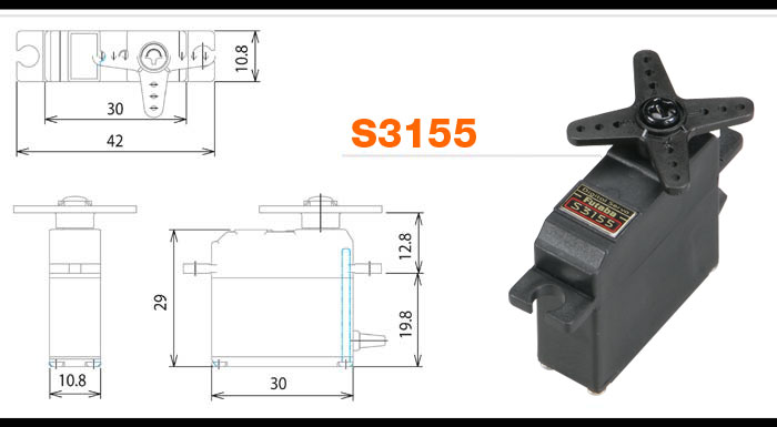 (image for) Futaba S3155 Hi Speed Wing Digital Servo